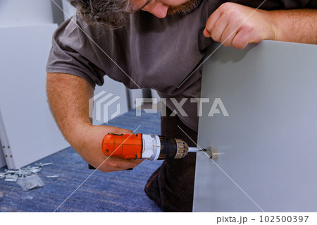Service by handyman during assembly and installation of furniture closet cabinets 102500397