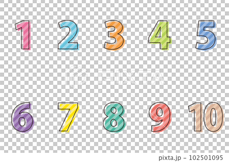 Colorful number icon number set 102501095