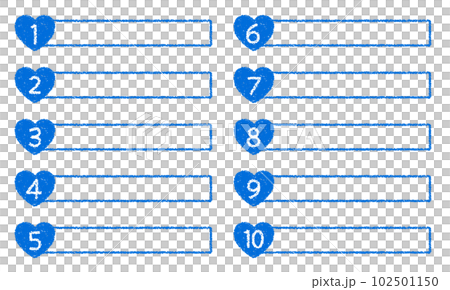 Crayon material Heart title design set with numbers Crayon material Heart title design set with numbers 102501150