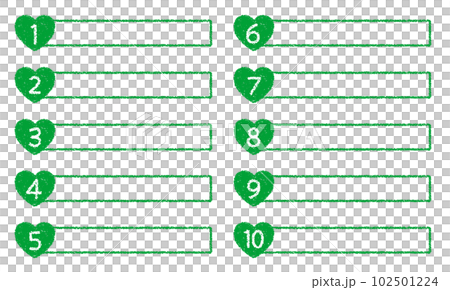 Crayon material Heart title design set with numbers Crayon material Heart title design set with numbers 102501224