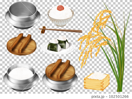 rice cooker pot rice rice ear of rice freshly cooked masu rice cooker pot rice rice ear of rice freshly cooked masu 102501266