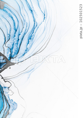 Marble ink abstract art from meticulous original painting abstract background 102501523