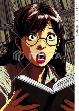 驚いた表情の女子学生(AI画像) 102504177