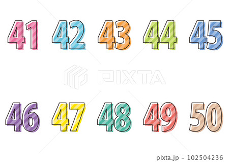 カラフルな数字　アイコン　ナンバー　セット 102504236