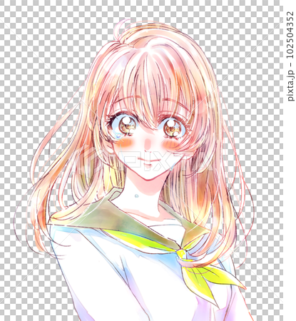 Female student in a sailor suit smile tears upper body 102504352
