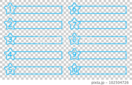 蠟筆素材星形標題設計套裝帶數字 蠟筆素材星形標題設計套裝帶數字 102504726