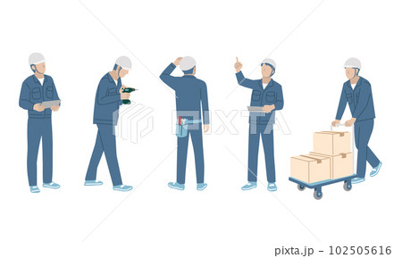 工場や作業現場で働く男性のベクター素材 102505616