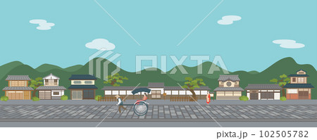 町屋の風景　日本の古い町並み 102505782