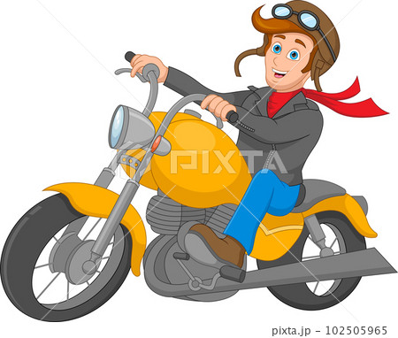 handsome boy riding a big motorbike handsome boy riding a big motorbike 102505965