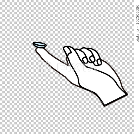 コンタクトレンズを持つ手のベクターイラスト コンタクトレンズを持つ手のベクターイラスト 102506386