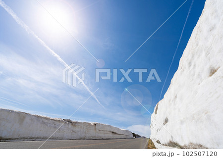 蔵王エコーライン 雪の回廊　雪の壁 102507120