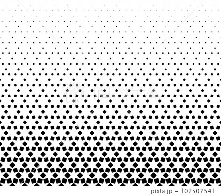 Geometric pattern of black figures on a white background.Seamless in one direction. 102507541