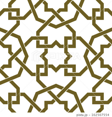 Seamless arabic geometric ornament in brown color. 102507554