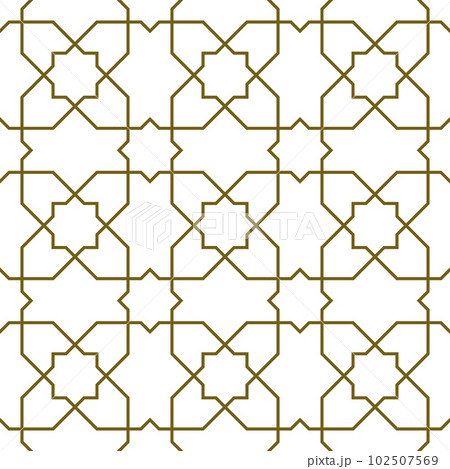 Seamless arabic geometric ornament in brown color. Seamless arabic geometric ornament in brown color. 102507569