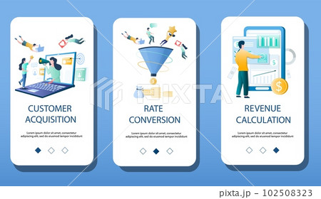 Finance management mobile app onboarding screens vector template Finance management mobile app onboarding screens vector template 102508323