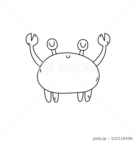 Doodle Crab. Vector illustration of a crab in black and white Doodle Crab. Vector illustration of a crab in black and white 102510496