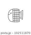 Doodle Cute Fish. Vector illustration of a Fish 102511870