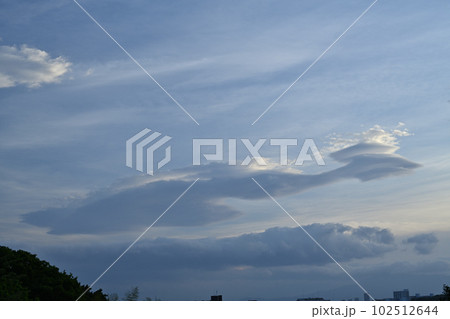 夕陽に光る積層雲 夕陽に光る積層雲 102512644