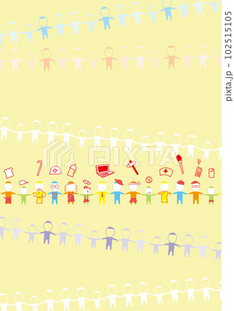 助け合う社会で手をつなぐ人々のデザインイラスト背景 102515105