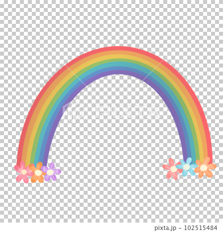 colorful rainbow over the flower 102515484