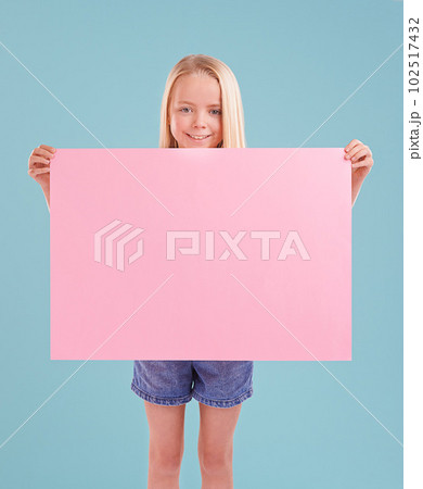 Heres my suggestion. A cute little girl holding up colorful copyspace while isolated. Heres my suggestion. A cute little girl holding up colorful copyspace while isolated. 102517432