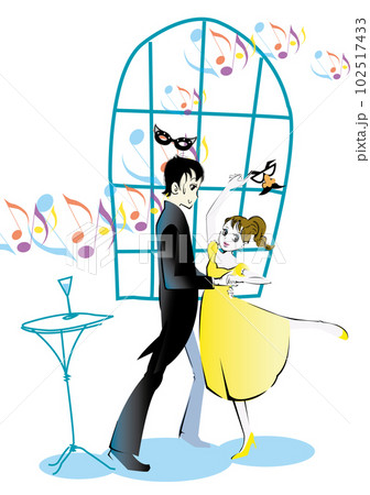 愉快なダンスパーティーのベクターイラスト 愉快なダンスパーティーのベクターイラスト 102517433