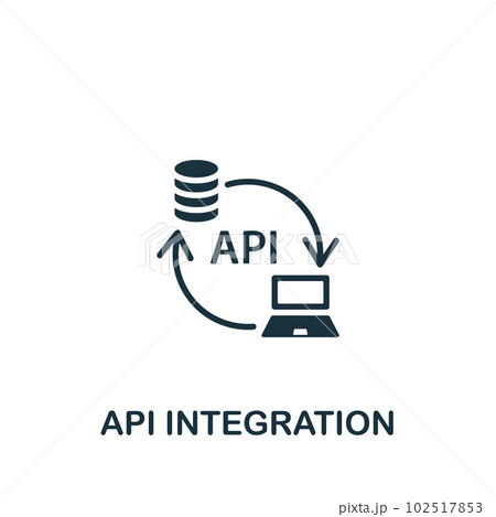 Api integration icon. Monochrome simple sign...のイラスト素材 [102517853] - PIXTA