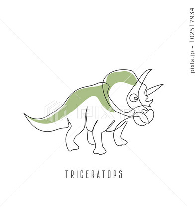 Dinosaur poster. Art line. Vector illustration. Abstract illustration on a white background. Dinosaur poster. Art line. Vector illustration. Abstract illustration on a white background. 102517934