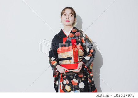 黒引き振袖　花嫁 102517973