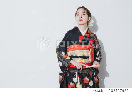 黒引き振袖　花嫁 102517980