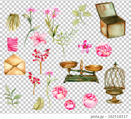 Watercolor illustration of old rusty green elements with pink roses An old rusty enamel element.Hand drawn with watercolor on a white background.Perfect for wedding invitation,greetings card,posters. Watercolor illustration of old rusty green elements with pink roses An old rusty enamel element.Hand drawn with watercolor on a white background.Perfect for wedding invitation,greetings card,posters. 102518517
