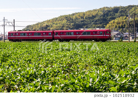 【蒲郡線】田園地帯を走行する普通列車 102518932
