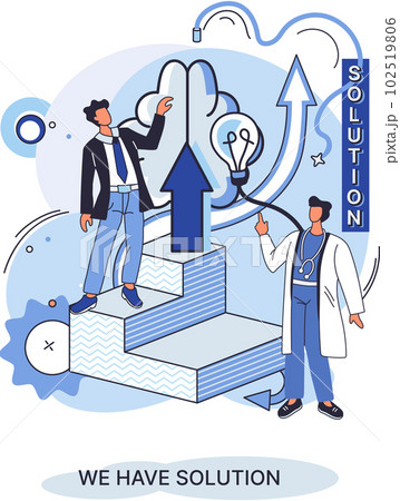 Solution as result of work of business team. Cooperation construction by agency group to create team Solution as result of work of business team. Cooperation construction by agency group to create team 102519806