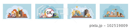 Air pollution from factories and CO2 emissions. Saving the planet, World Environment Day 102519809