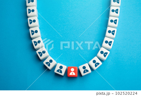 Selection of new employees for hiring. Choose the right employee. Human resources and the labor market. Select and recruit. Talented and promising. Leader candidate 102520224