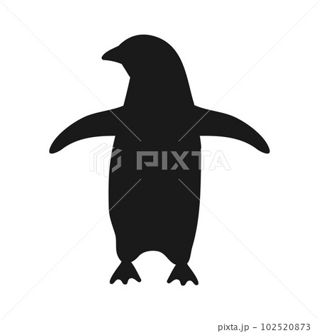 Vector hand drawn flat penguin silhouette 102520873