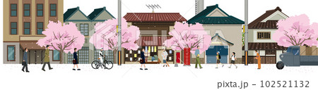 春のレトロ街1-看板文字無し 102521132