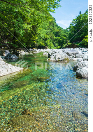 安居渓谷(仁淀ブルー):乙女河原 安居渓谷(仁淀ブルー):乙女河原 102522323