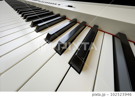 3d illustration digital piano or synthesizer white angle shot 3d illustration digital piano or synthesizer white angle shot 102523946