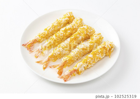調理前のエビフライ（冷凍食品） 102525319