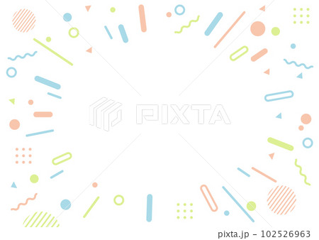 ポップな幾何学模様の背景フレーム素材 102526963