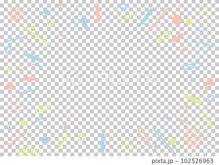 ポップな幾何学模様の背景フレーム素材 102526963