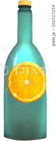 water bottle with orange,オレンジの入った水のボトル,PNG water bottle with orange,オレンジの入った水のボトル,PNG 102527254