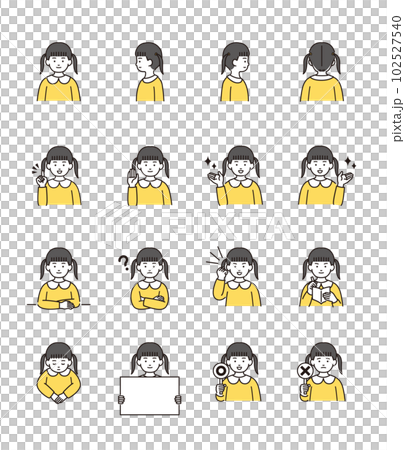 簡單的人插畫女孩 簡單的人插畫女孩 102527540