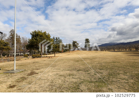長野県 長野市 冬 川中島古戦場史跡公園 長野県 長野市 冬 川中島古戦場史跡公園 102529775