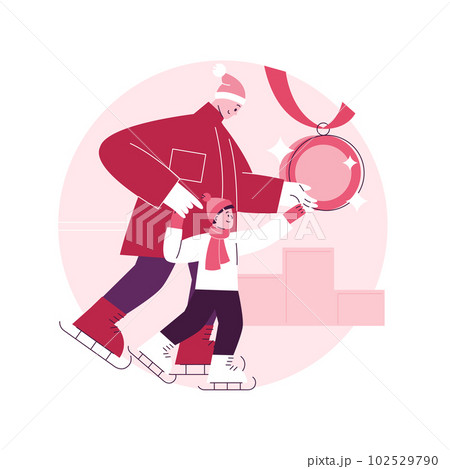 Skating abstract concept vector illustration. Winter sports, outdoor ice rink, family fun, figure skating lessons, active lifestyle, competition winner, skate blade abstract metaphor. Skating abstract concept vector illustration. Winter sports, outdoor ice rink, family fun, figure skating lessons, active lifestyle, competition winner, skate blade abstract metaphor. 102529790