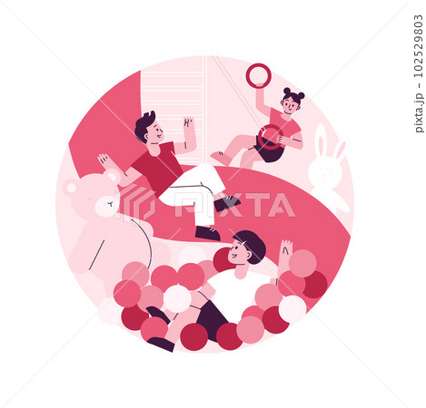 Playroom for kids abstract concept vector illustration. Playing space for kids, indoor playgrounds, all in one children activity, toys and furniture, neutral home playroom decor abstract metaphor. Playroom for kids abstract concept vector illustration. Playing space for kids, indoor playgrounds, all in one children activity, toys and furniture, neutral home playroom decor abstract metaphor. 102529803