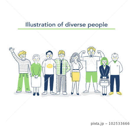 ダイバーシティ・多様性のイメージ　集合 102533666