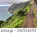 Path in the rocks over the ocean 102534255