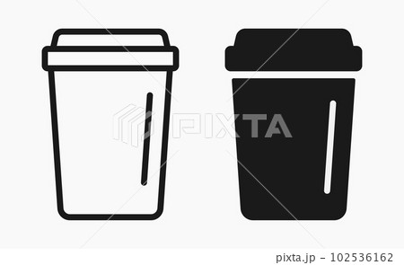 coffee tea cup line shape icon vector flat illustration 102536162